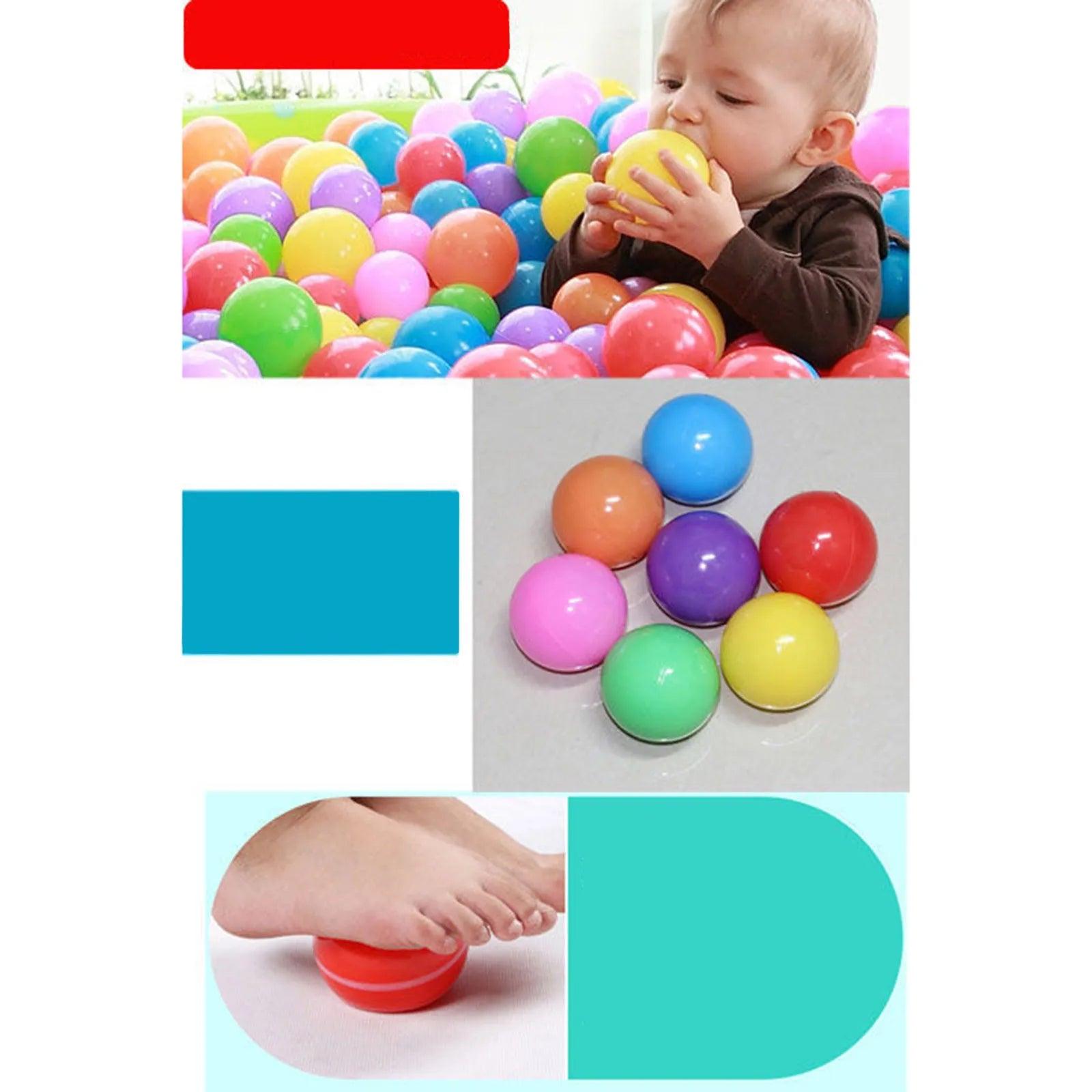 100PCS Outdoor Sport Ball Colorful Soft Water Swim Pool Ocean Wave Ball Baby Eco-Friendly Stress Air Ball Tent Toys for Children - NTKSTORE