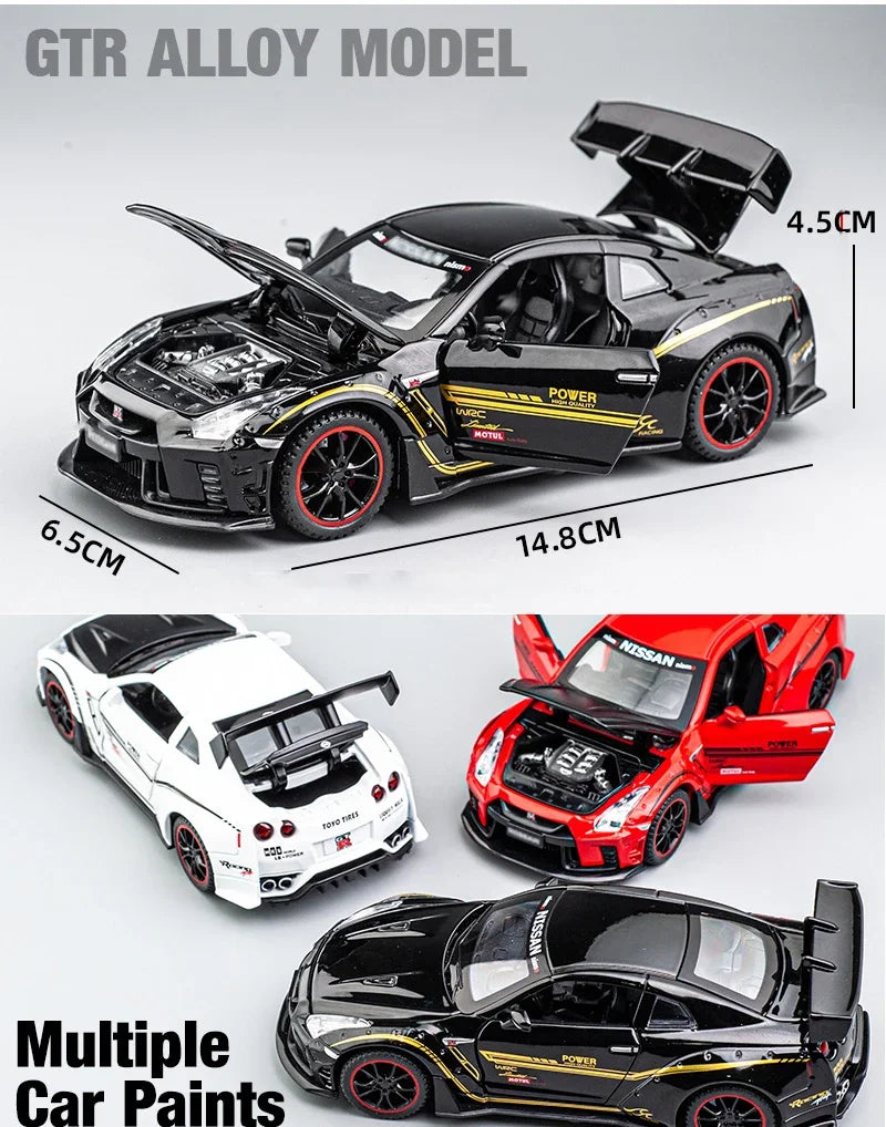 1:32 Nissan GTR R35 Supercar Alloy Car Toy Car Metal Collection Model Car Sound and light Toys For Children