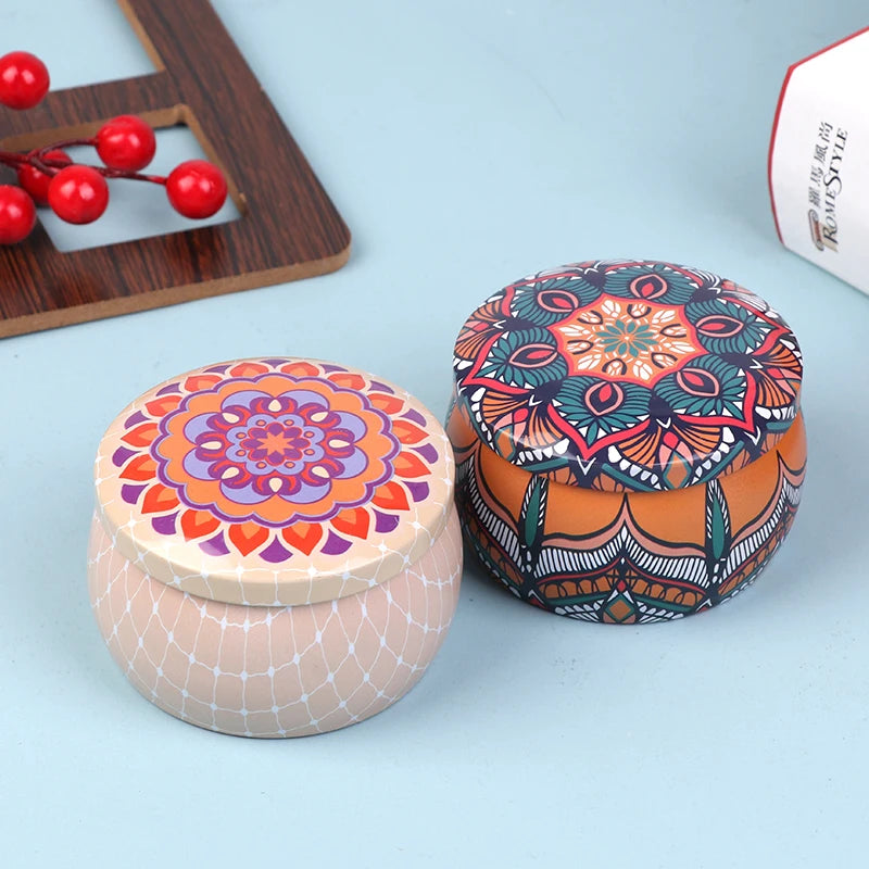 Vintage Candle Tin Can Candy Cookie Storage Box Dry Spice Storage Jar Suitable DIY Candle Cosmetic Ointment Making Christmas