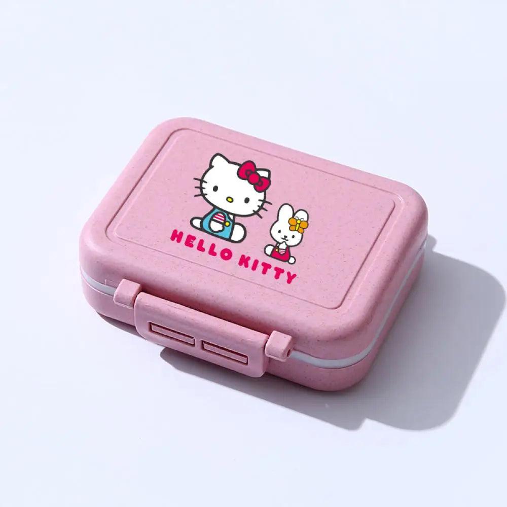 Sanrio Hello Kitty Mini Portable Pill Cases Moisture Proof Seal Ring Pills Organizer Case 3 Grids Travel Waterproof Pill Box - NTKSTORE