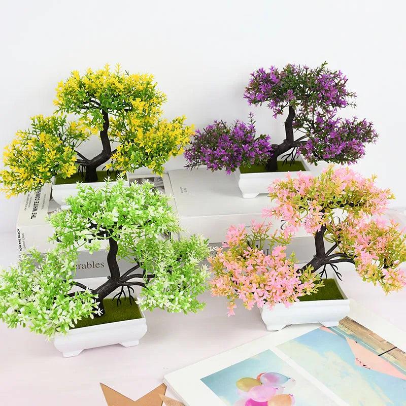 Artificial Plants Bonsai Small Tree Pot Fake Plant Flowers Potted Ornaments For Home Room Table Decoration Hotel Garden Decor - NTKSTORE