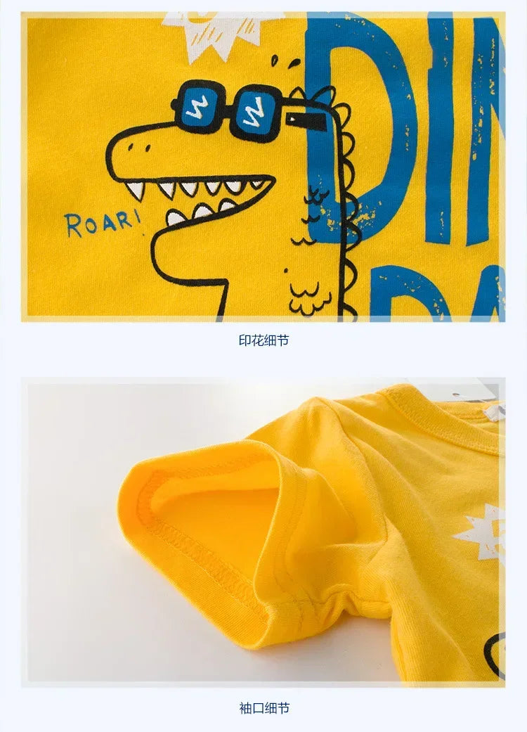 Children's Clothing Summer Edition Children's Clothing Boys T-shirt Summer Baby Short sleeved Sweatshirt - NTKSTORE