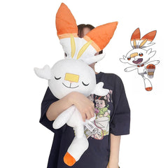 Big Size Sleeping Pokemon Scorbunny Plush Toys Raboot Stuffed Doll Yamper Sobble Plush Cinderace Plushies Xmas Gift - NTKSTORE