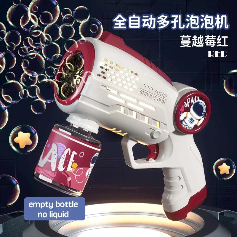 Astronaut Electric Automatic Light Bubble Machine Bubbles Gun Summer Beach Bath Outdoor Game Fantasy Toys for Children Kids Gift - NTKSTORE