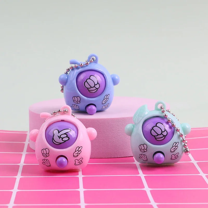 1/10Pcs Fun Rock-Paper-Scissors Key Chain for Kids, Pendant mini Toys Children's game interactive props Funny Gift