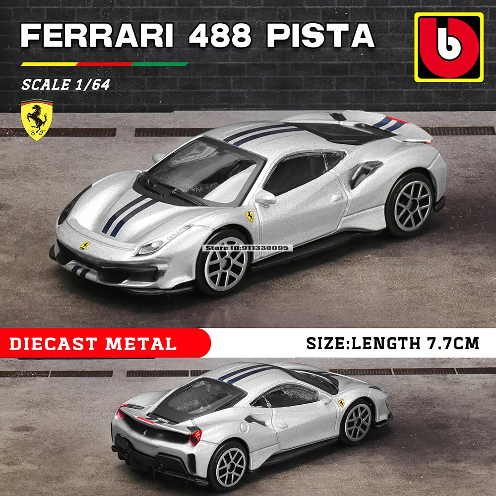 Bburago 1:64 Ferrari series 296 GTB 458 488 F12 ROMA F40 alloy luxury car die-casting car model toy collection gift