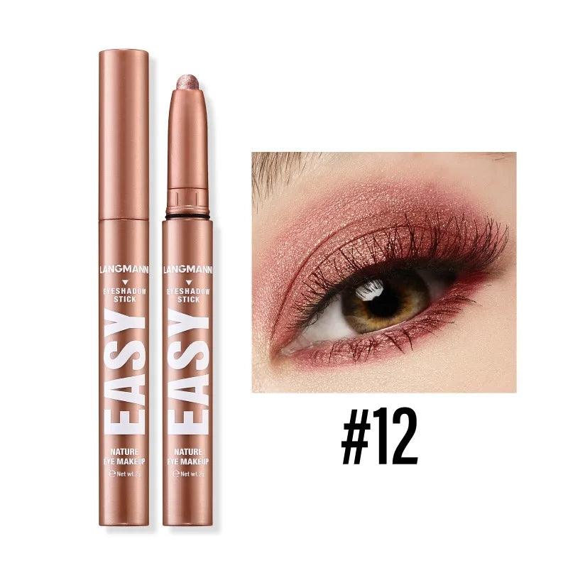 Waterproof Pearlescent Eyeshadow Pencil Stick Shimmer Highlighter Pencil Pearl Pigment Long Lasting Cream Eyes Make Up Cosmetic - NTKSTORE