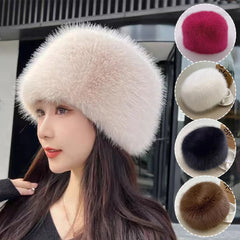 Korean Fashion Hat Women's Winter Snow Ski Cap Thick Warm Imitation Fur Bucket Hat Fisherman's Hat Mink Fur Ladies Mongolia Cap - NTKSTORE