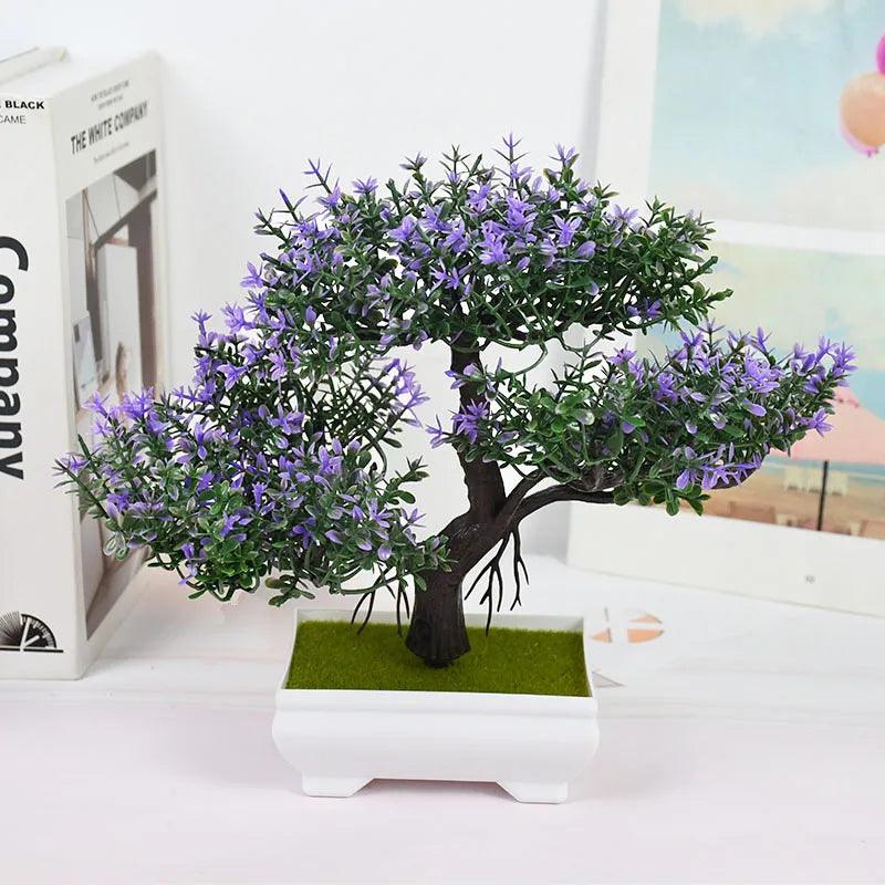 Artificial Plants Bonsai Small Tree Pot Fake Plant Flowers Potted Ornaments For Home Room Table Decoration Hotel Garden Decor - NTKSTORE