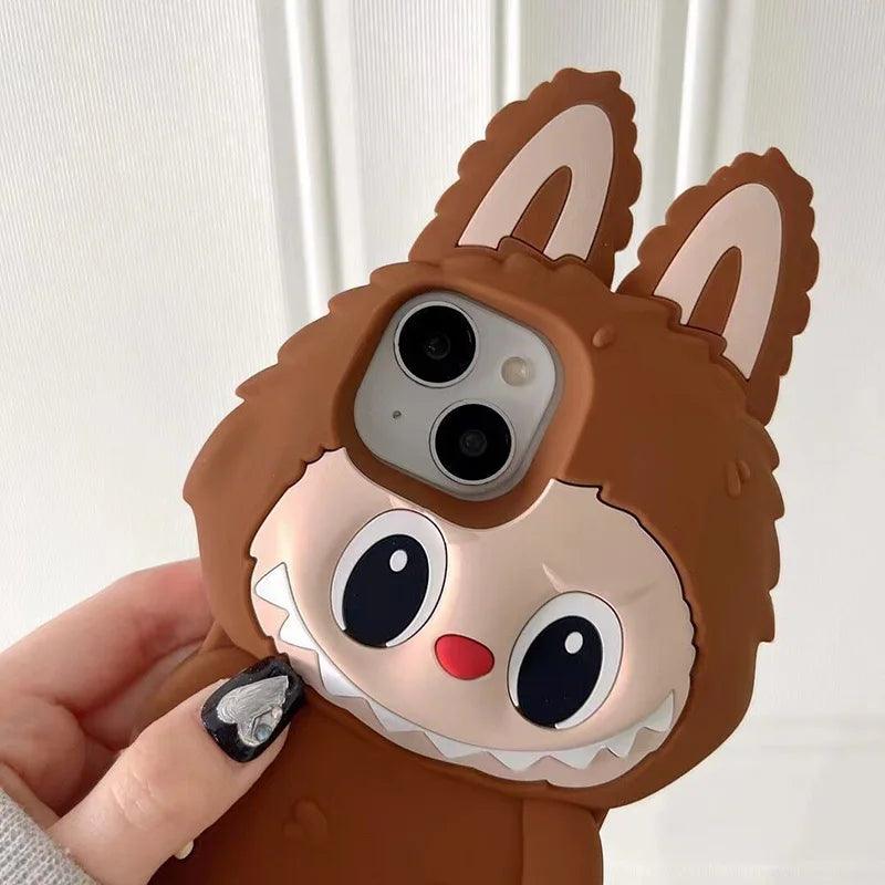 New Labubu 3d Cell Phone Cases Cartoon Kawaii Silicone Anti Drop for iPhone15promax for iPhone13pro case 14pro Anti-slip 12pro - NTKSTORE