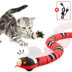 Smart Sensing Cat Toys Interactive Automatic Eletronic Snake Cat Teaser Indoor Play Kitten Toy USB Rechargeable for Cats Kitten - NTKSTORE