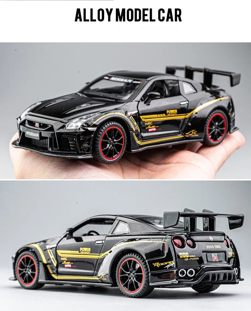 1:32 Nissan GTR R35 Supercar Alloy Car Toy Car Metal Collection Model Car Sound and light Toys For Children