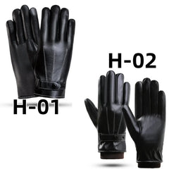 Winter Cycling PU Leather Gloves Outdoor Men Women Motorcycle Waterproof Warm Thick Riding Electric Car Warm Non-Slip Gloves - NTKSTORE