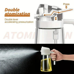 2in1 500ml Glass Spray Oil Sprayer Bottle Spray Oil Dispenser Oil Jar Cruet BBQ Kitchen Baking Roasting Picnic Kitchen Tool - NTKSTORE