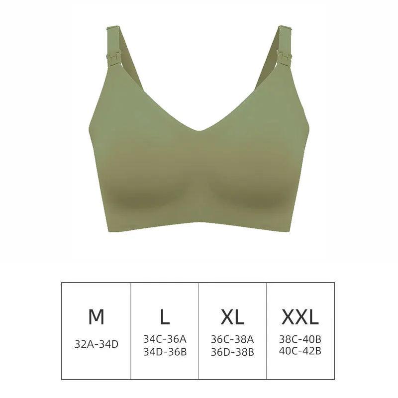 Ultra Thin Laser Cutting Ladies Feeding Bra Seamless Removable Padded Breastfeeding Bras Plus Size Push Up Maternity Support Bra - NTKSTORE