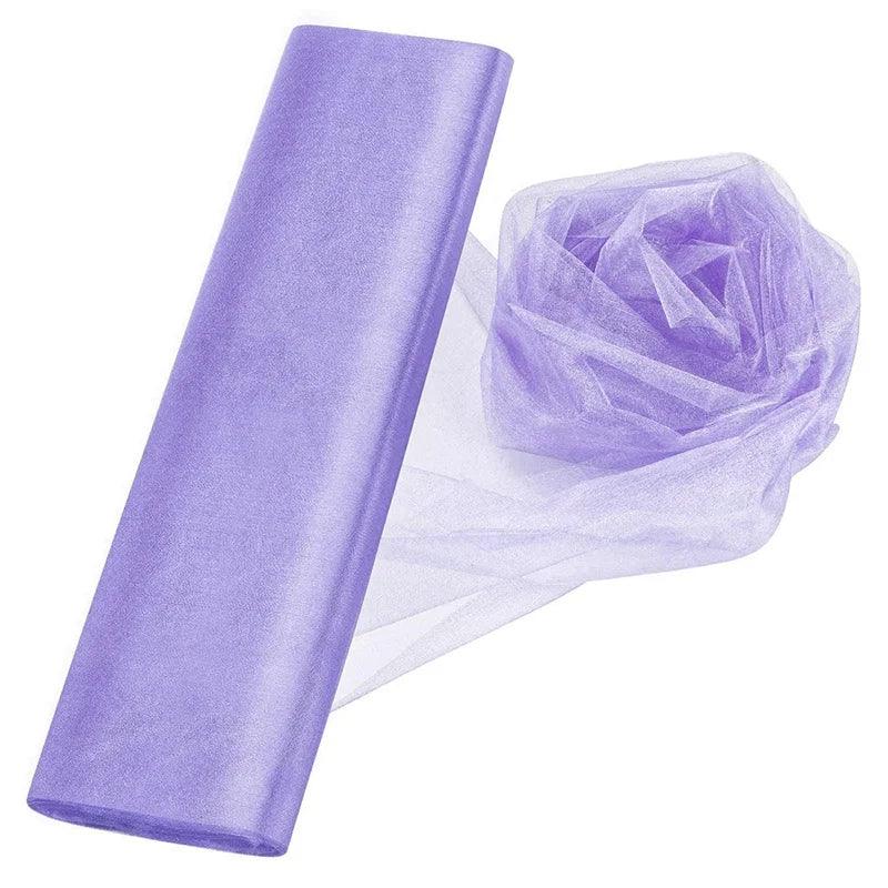 5/10M Sheer Crystal Wedding Tulle Roll Organza Fabric For Wedding Birthday Party Backdrop Decor DIY Wedding Organza Chair Sashes - NTKSTORE