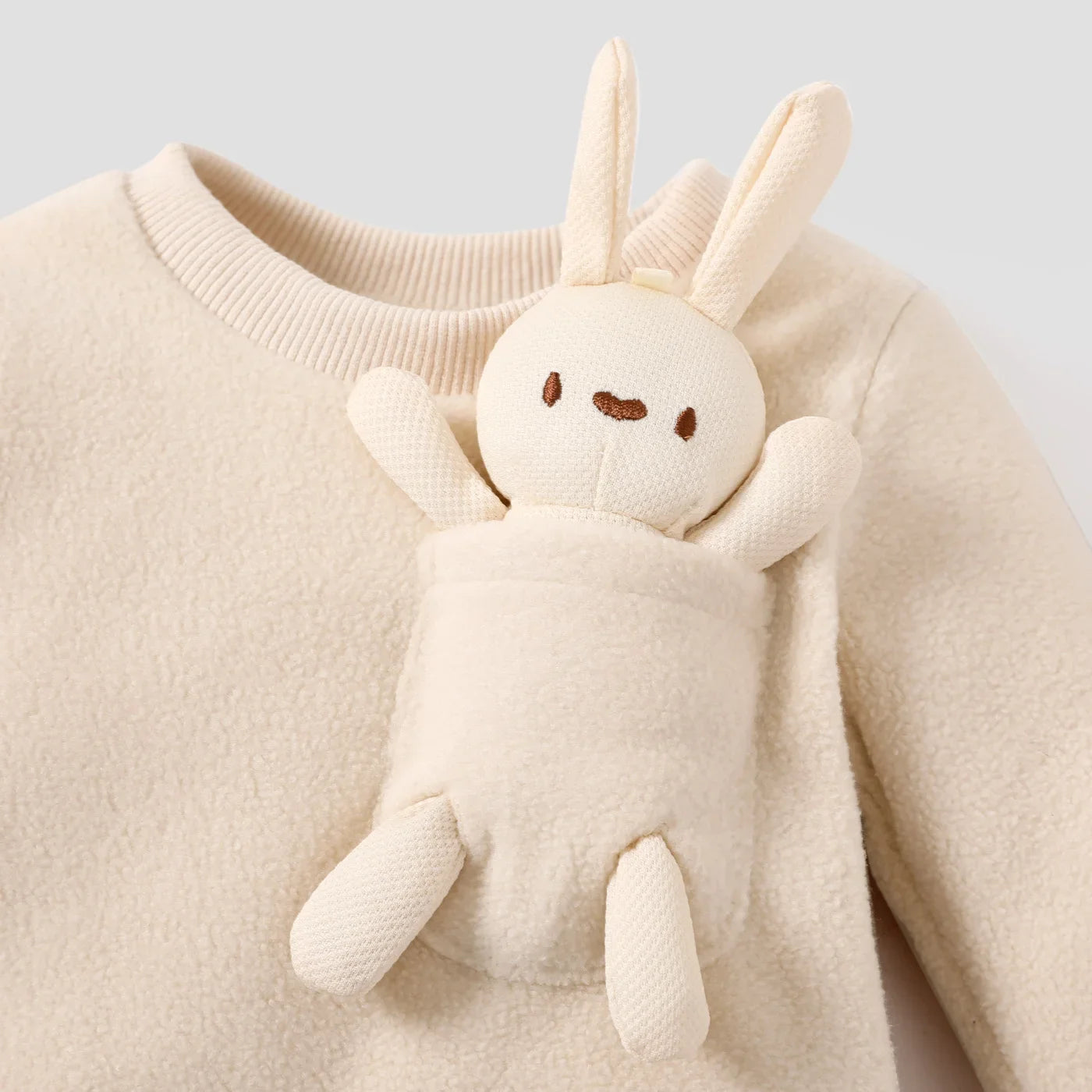 PatPat Baby Girl/Boy Hyper-Tactile 3D Rabbit Pattern Long Sleeve Jumpsuit Soft and Comfortable Perfect for Outings - NTKSTORE