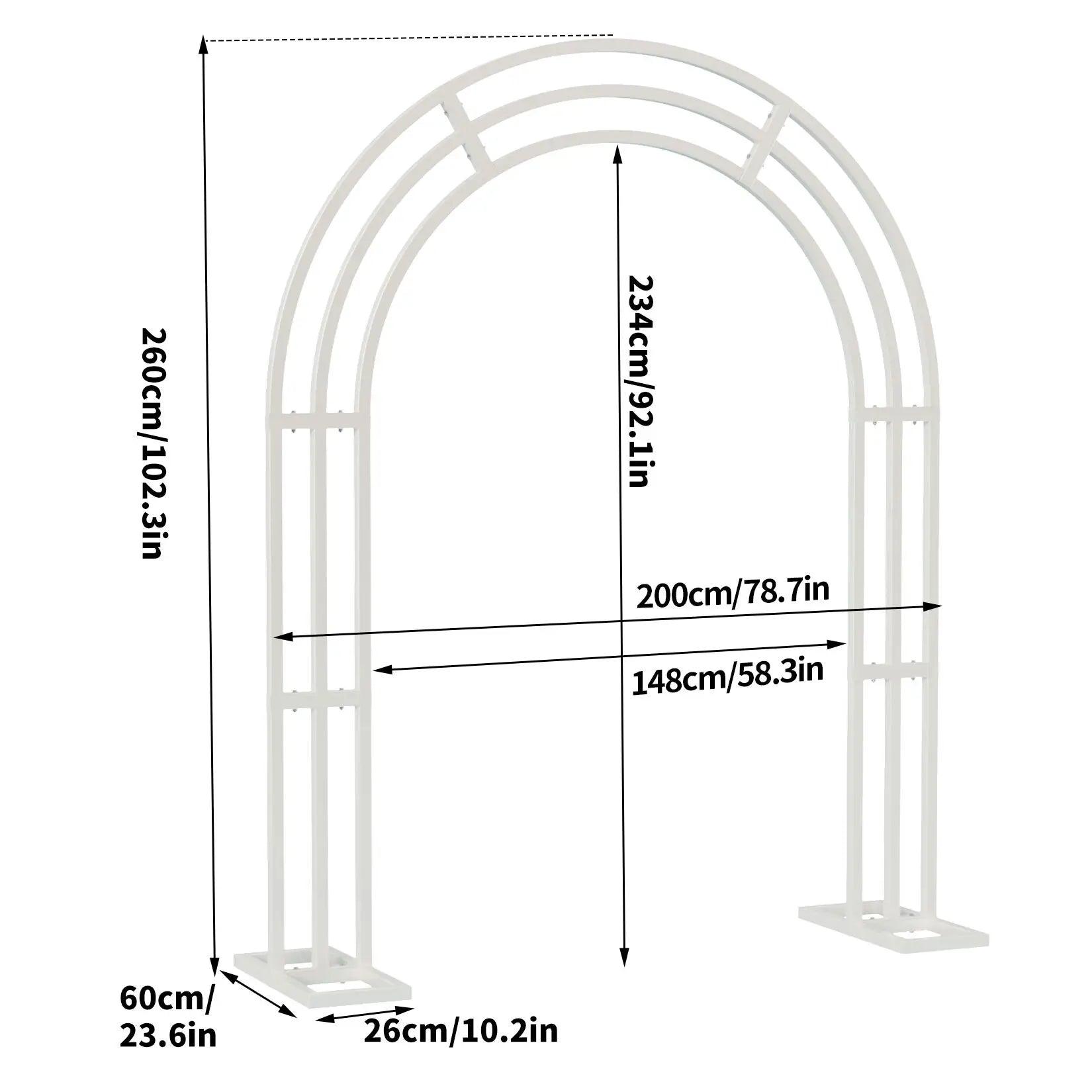 Large Metal Wedding Arch, Balloon Arch Backdrop Arch Stand for Wedding, Bridal, Garden, Yard, Indoor Outdoor Party Decoration - NTKSTORE