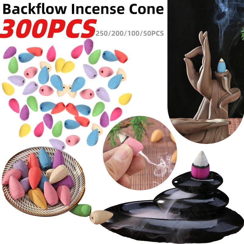 Natural Incense Mixed Waterfall Smoke Backflow Cone Burner Incense Fragrant Reflux Aromatherapy Tea Room Yoga Room Meditation - NTKSTORE