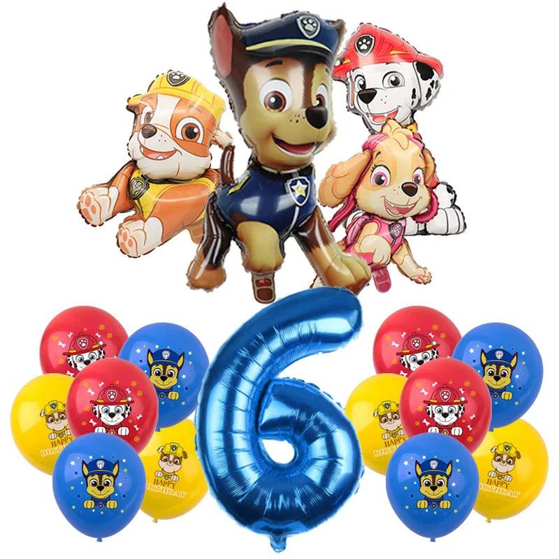 PAW Patrol Birthday Party Decorations Latex Aluminum Foil Balloons Disposable Tableware Kids Event Supplies Chase Marshall Skye - NTKSTORE