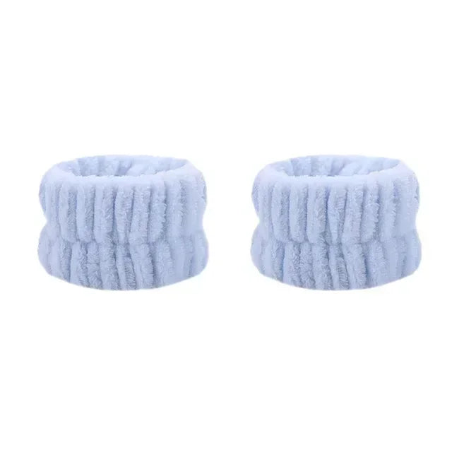 2Pcs Wristband for Yoga Washing Face Soft Flannel Wrist Strap Reusable Makeup Towel Wrist Velvet Towel Girls Elastic Face Wash - NTKSTORE