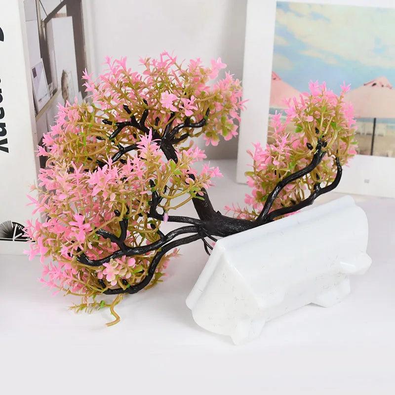 Artificial Plants Bonsai Small Tree Pot Fake Plant Flowers Potted Ornaments For Home Room Table Decoration Hotel Garden Decor - NTKSTORE