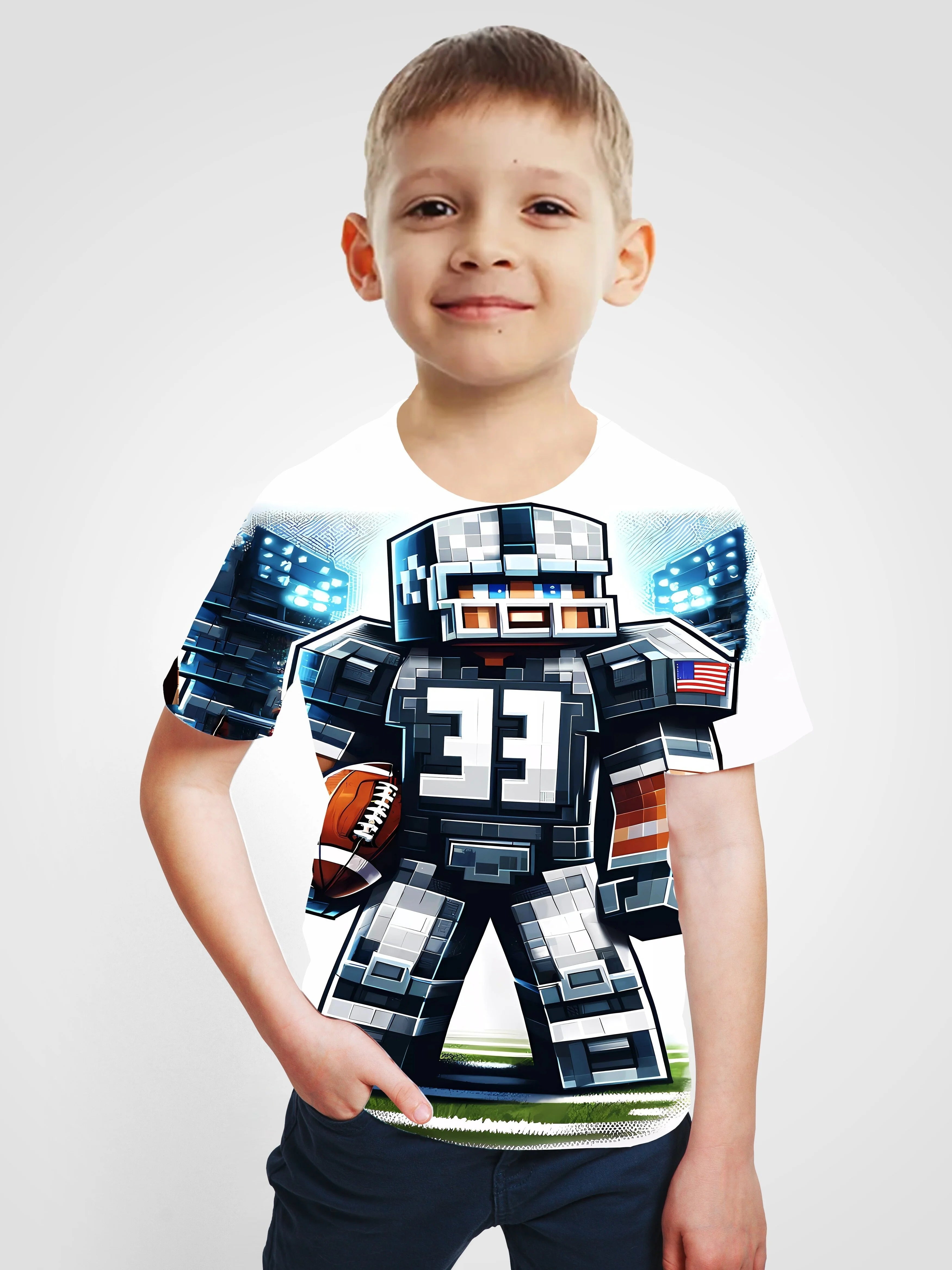 MINISO Summer New Children's Cartoon Print T-shirt 4-14 Year Old Boys Casual Top for Girls Clothing Boys Breathable T-shirt 2024 - NTKSTORE