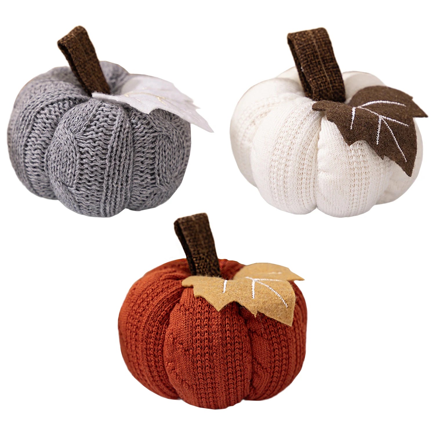 3Pcs Knitted Pumpkin Pendants Mini Pumpkin Hanging Ornaments Fall Table Decoration for Autumn Harvest Thanksgiving Scene Decor - NTKSTORE