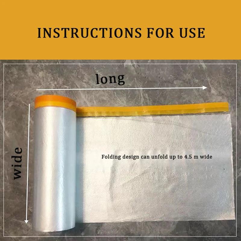 Car Paint Masking Film,Protective film,Plastic Dropping Cloth Cover for Automotive Coating Cover - NTKSTORE