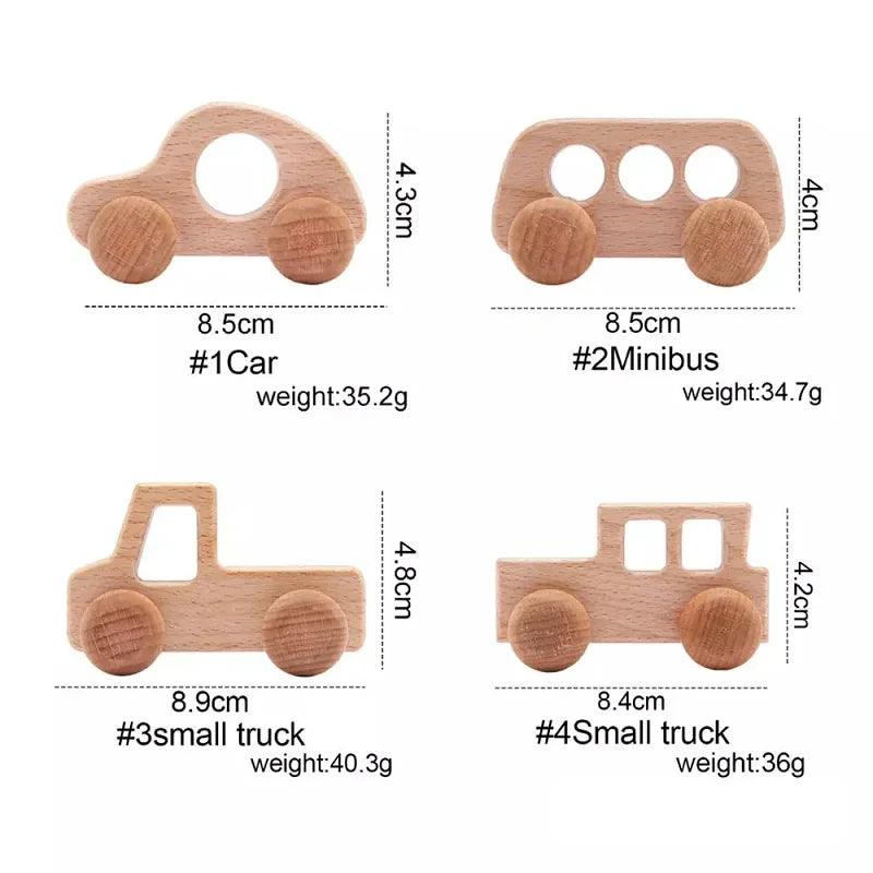 Baby Wooden Trailer Car Toys Rainbow Stacking Balance Blocks Animal Traction Car Star Moon Slider Beads For Kids Montessori Toys - NTKSTORE