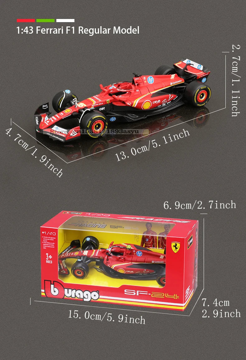 Bburago 1:43 f1 2024 Ferrari SF24 #16 lecler #55 sainz jr. legierung auto druckguss modell spielzeug sammlung erste reihenfolge
