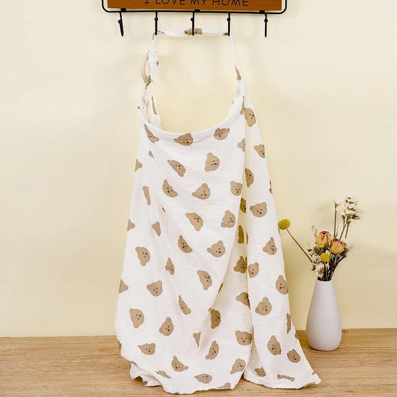 Mother Outing Breastfeeding Cover Cotton Baby Feeding Nursing Covers Adjustable Privacy Breastfeeding Apron Stroller Blanket - NTKSTORE