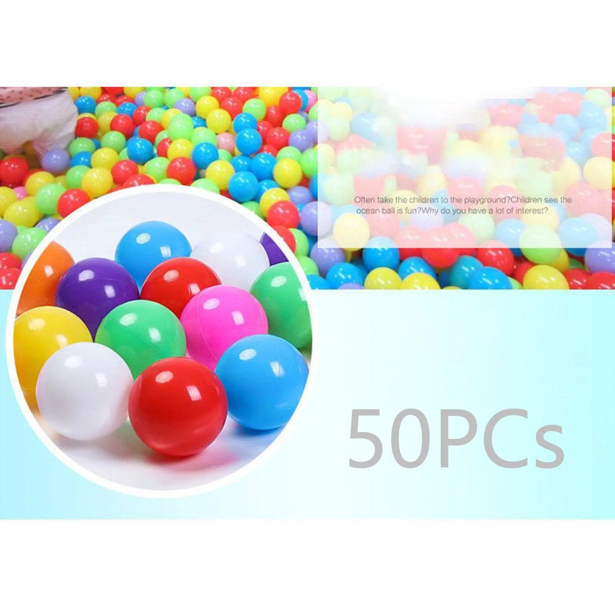 100PCS Outdoor Sport Ball Colorful Soft Water Swim Pool Ocean Wave Ball Baby Eco-Friendly Stress Air Ball Tent Toys for Children - NTKSTORE