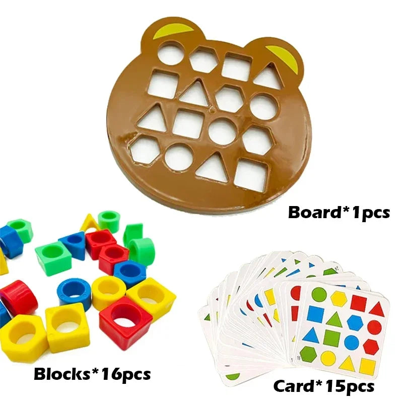 Montessori Educational 3D Puzzle Game for Color Matching and Geometric Shape Learning Jigsaw Interaction Toys For Kids - NTKSTORE