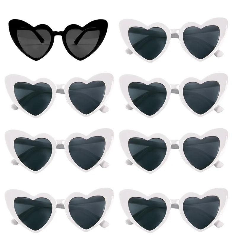 Heart Shaped Sunglasses for Women Retro Cat Eye Sunglasses Wedding Engagement Decoration Shopping Traveling Party Accessories - NTKSTORE