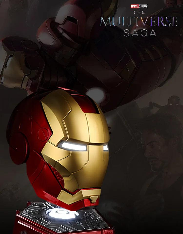 Hot 60cm Iron Man 1:1 Cosplay Helmet Marvel Avengers Light Led Ironman Mask Action Figure Model Toy Child Adult Christmas Gift - NTKSTORE