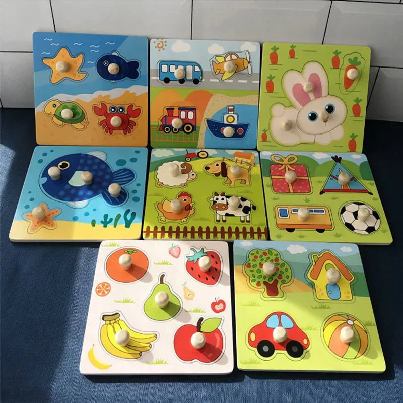 Montessori Baby Puzzle Educational Toys For Children Baby Game Puzzle Board Jigsaw Child Puzzle Wooden Puzzles For Kids 2 3 Year