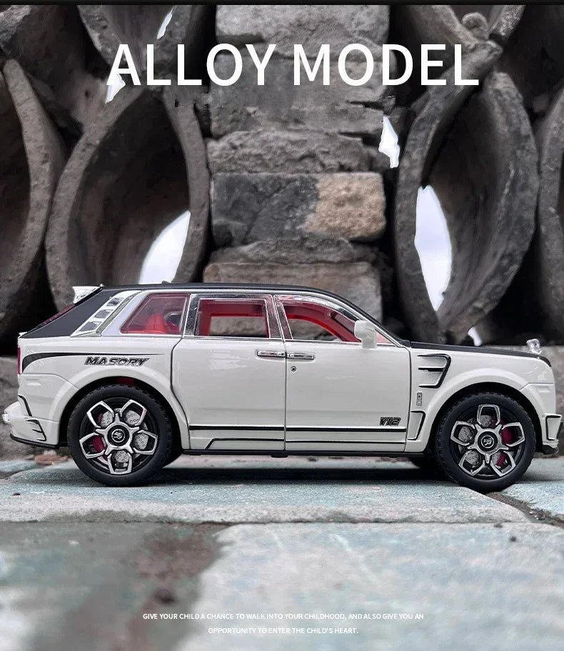 1:24 Rolls Royce Cullinan Masory SUV Alloy Luxy Car Model Diecasts Metal Toy Car Model Simulation Sound and Light Childrens Gift