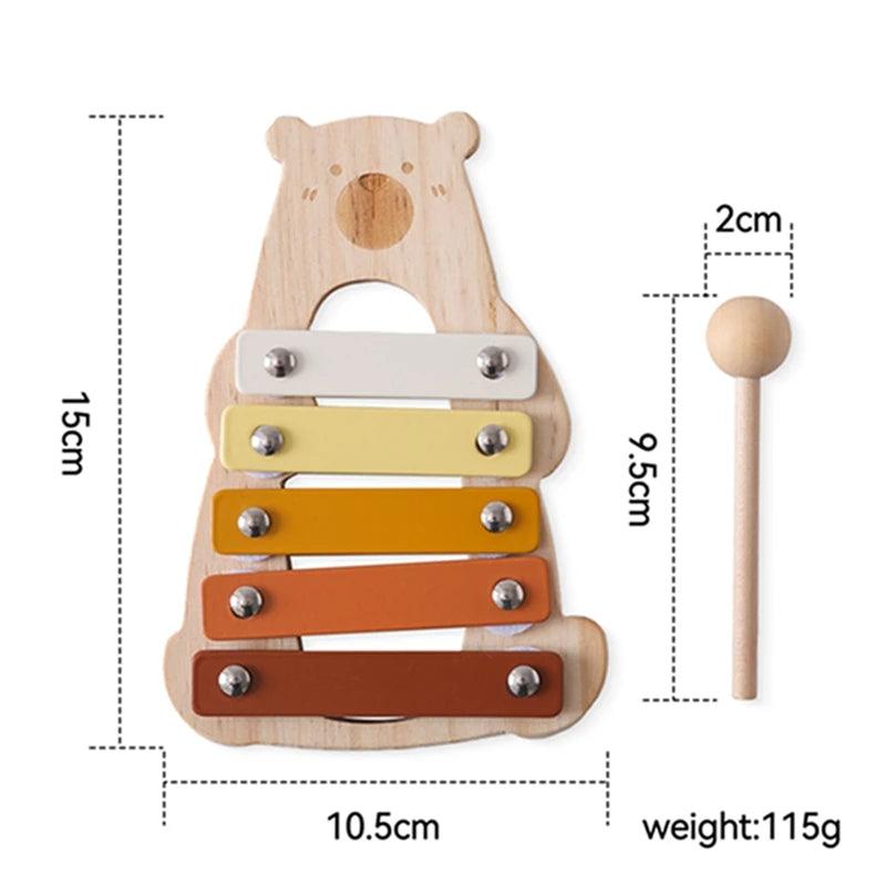 Kids Wooden Montessori Toys Musical Instruments Rattle Bell Drum Xylophone Percussion for Baby Early Educational Instruments Toy - NTKSTORE