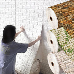 70cm*100cm 3D Brick Pattern Wall Panels Wallpaper DIY Waterproof for Living Room Bedroom Kitchen Background Wall stickers Decor - NTKSTORE