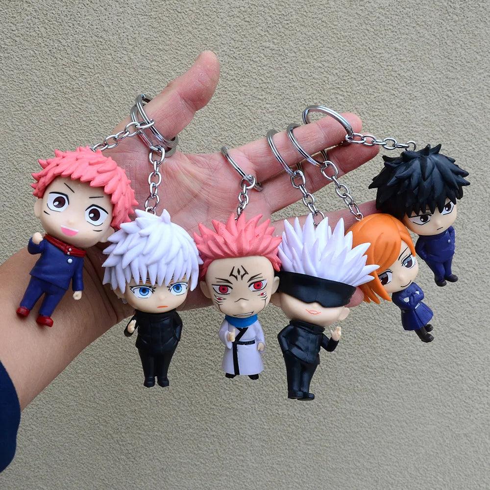 Jujutsu Kaisen Anime Figure Keychain Satoru Gojo Kugisaki Nobara Doll Bag Pendant Yuji PVC Collectible Car Keyring Decoration - NTKSTORE