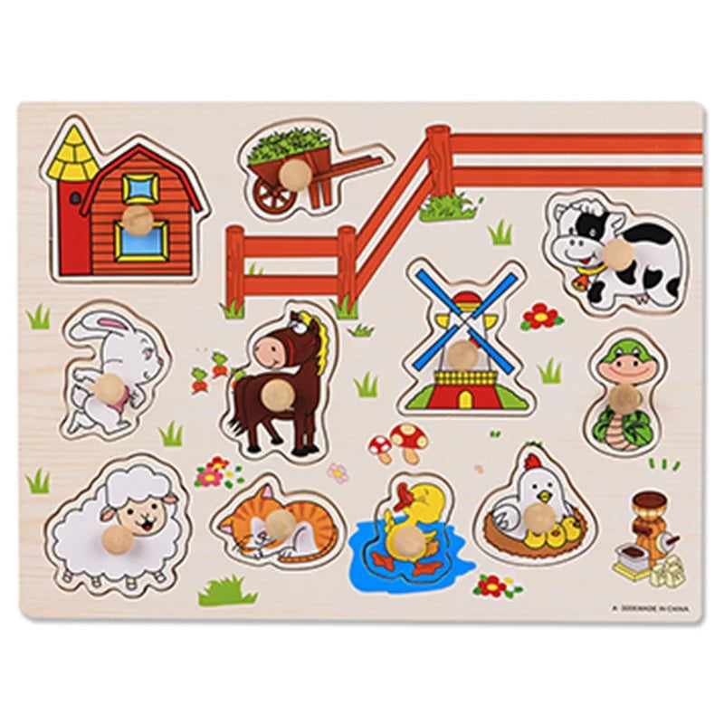 Montessori Baby Puzzle Educational Toys For Children Baby Game Puzzle Board Jigsaw Child Puzzle Wooden Puzzles For Kids 2 3 Year