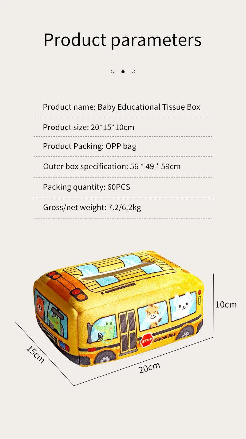 Baby Tissue Box Montessori Educational Toys Colorful Soft Sensory Toy For Toddler Finger Exercise Pumping Silk Scarf Gifts 0-18M - NTKSTORE