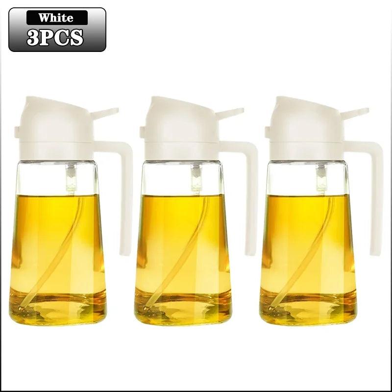 2in1 500ml Glass Spray Oil Sprayer Bottle Spray Oil Dispenser Oil Jar Cruet BBQ Kitchen Baking Roasting Picnic Kitchen Tool - NTKSTORE