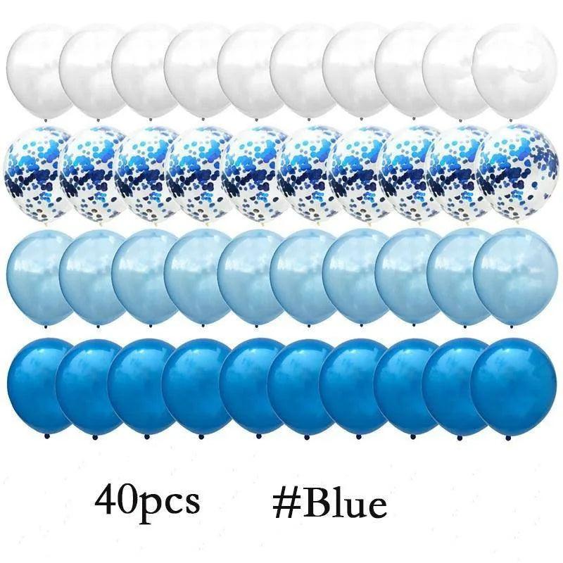 40Pcs/Set 12inch Mix Blue Rose Gold Confetti Latex Balloon For Birthday Baby Shower Wedding Balloons Party Decorations - NTKSTORE