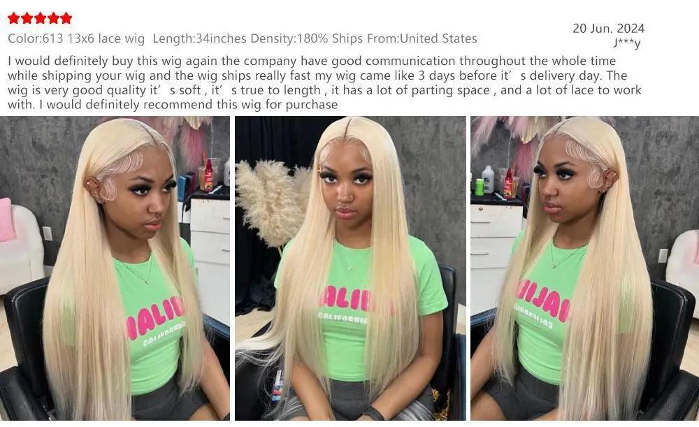 613 13x6 HD Lace Frontal Wig Honey Blonde 13x4 Lace Front Human Hair Wigs For Women Preplucked Bone Straight Human Hair 200% - NTKSTORE