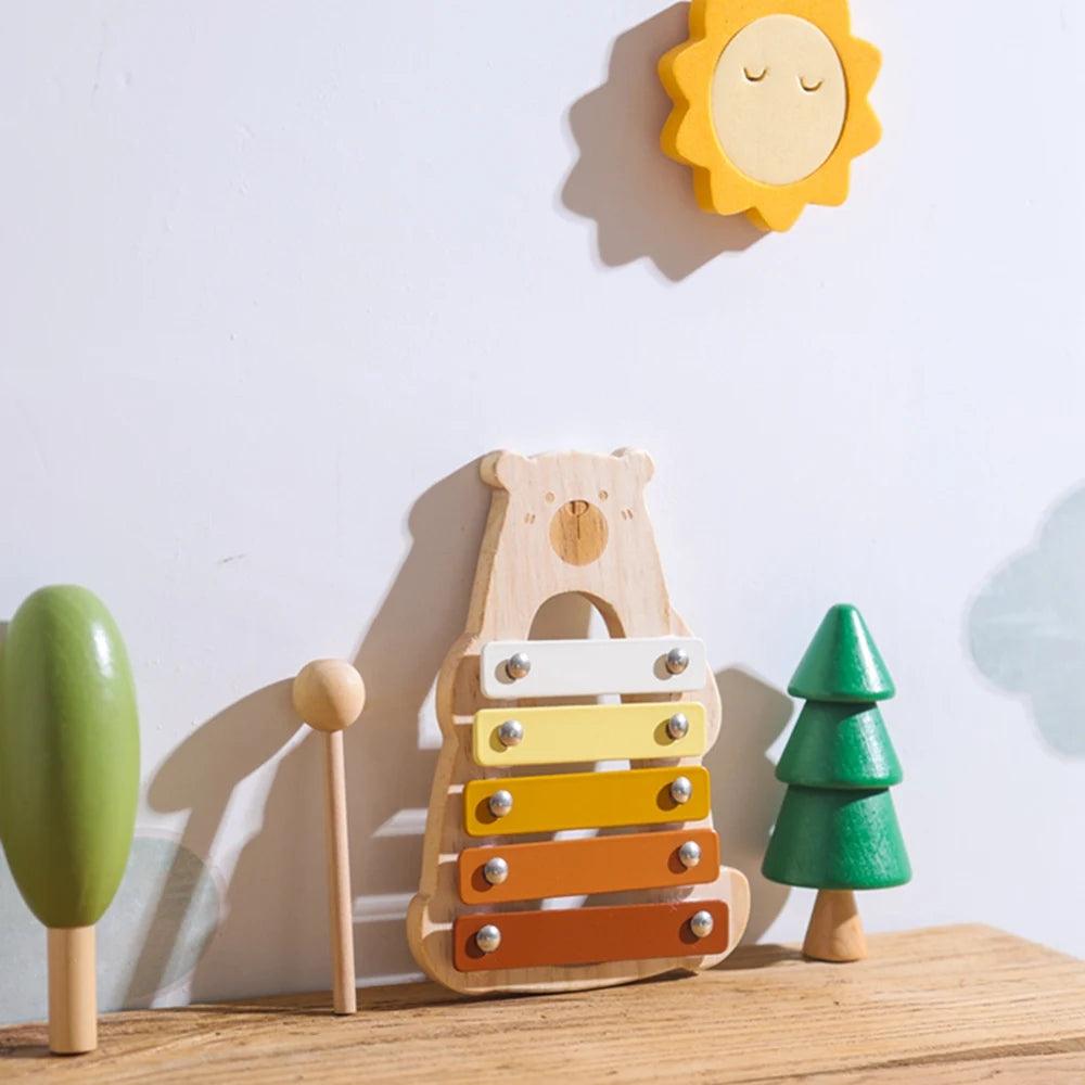 Kids Wooden Montessori Toys Musical Instruments Rattle Bell Drum Xylophone Percussion for Baby Early Educational Instruments Toy - NTKSTORE