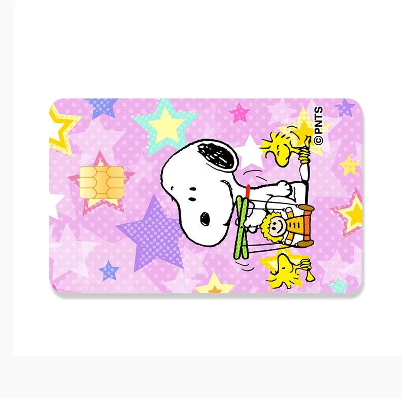 Snoopy Credit Card Debit Card Stickers DIY Anime Cartoon Waterproof Melody Poker Stickers Film Tape Skins Small Stacks - NTKSTORE