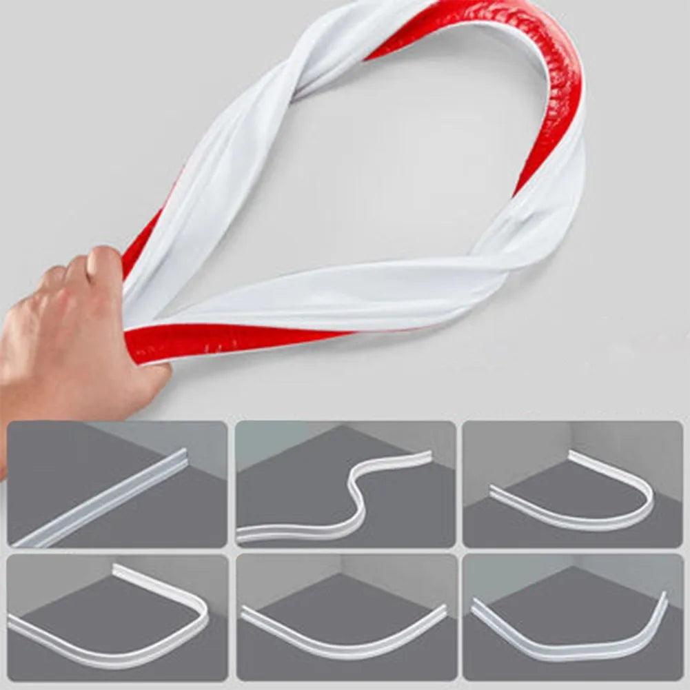 1PC 1-3M Bathroom Water Stopper Silicone Retaining Strip Water Shower Dam Flood Barrier Dry And Wet Separation Blocker - NTKSTORE