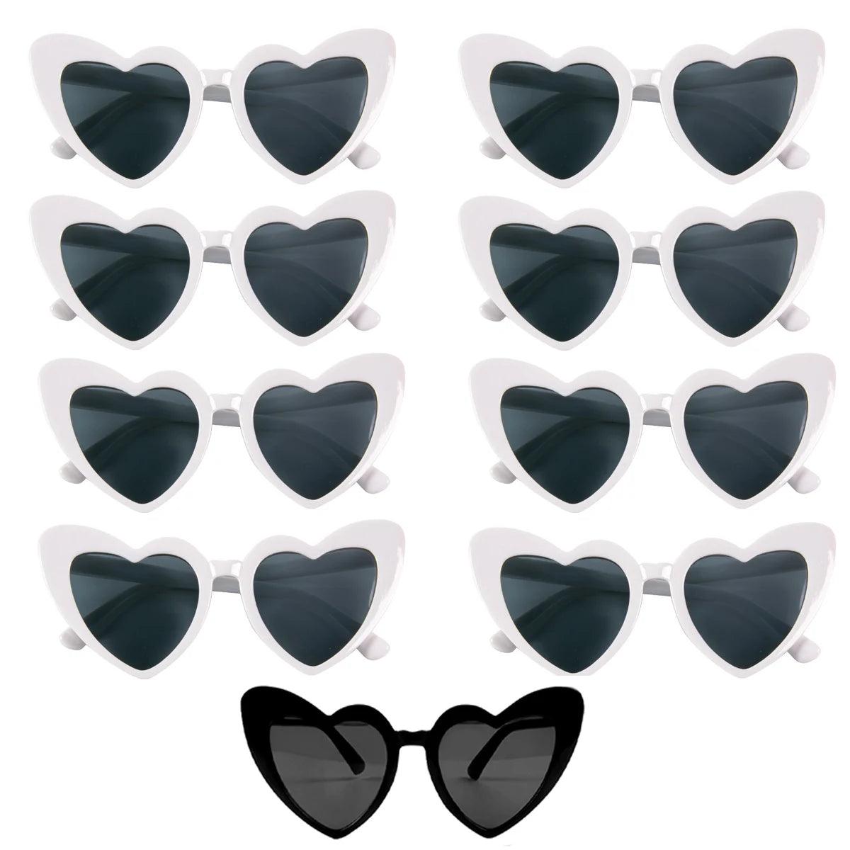 Heart Shaped Sunglasses for Women Retro Cat Eye Sunglasses Wedding Engagement Decoration Shopping Traveling Party Accessories - NTKSTORE